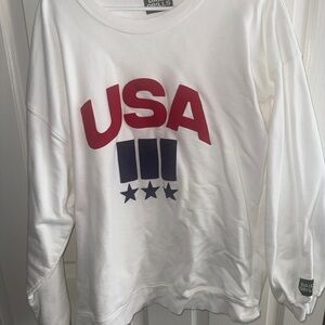 Daily Drills White Sweatshirt with Red and Blue Design